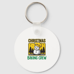 Christmas Baking Crew Snowman Holiday Design Key Ring