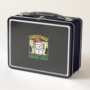 Christmas Baking Crew Snowman Holiday Metal Lunch Box