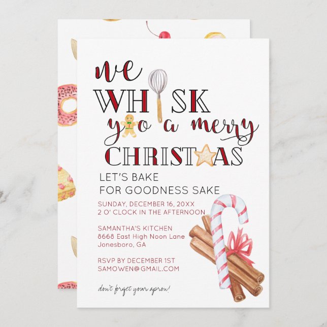 Christmas Baking Party Invitation (Front/Back)