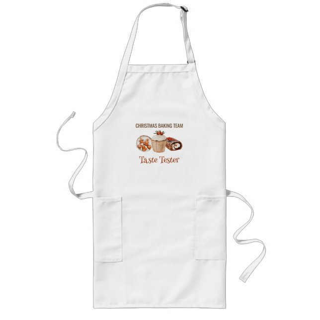 Christmas Baking Taste Tester Baker Long Apron (Front)