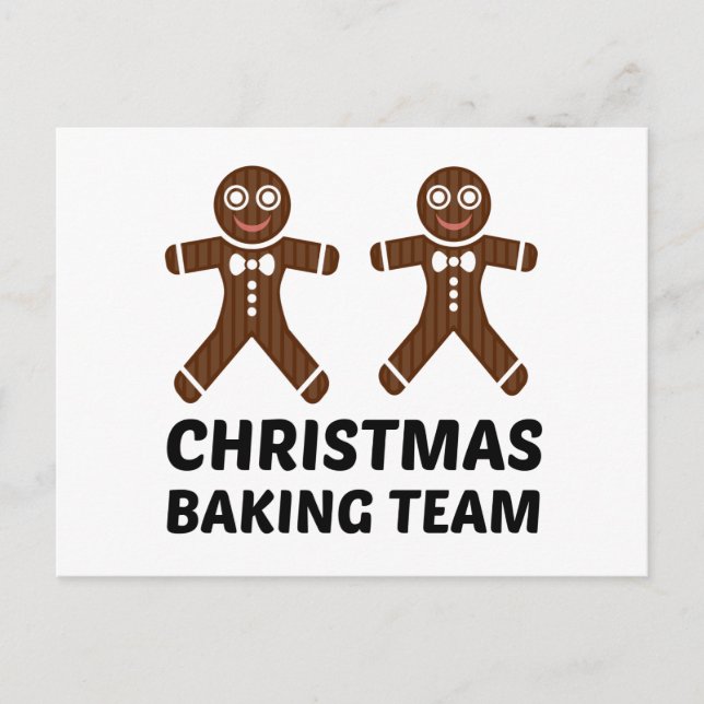CHRISTMAS BAKING TEAM GINGERBREAD POSTCARD (Front)