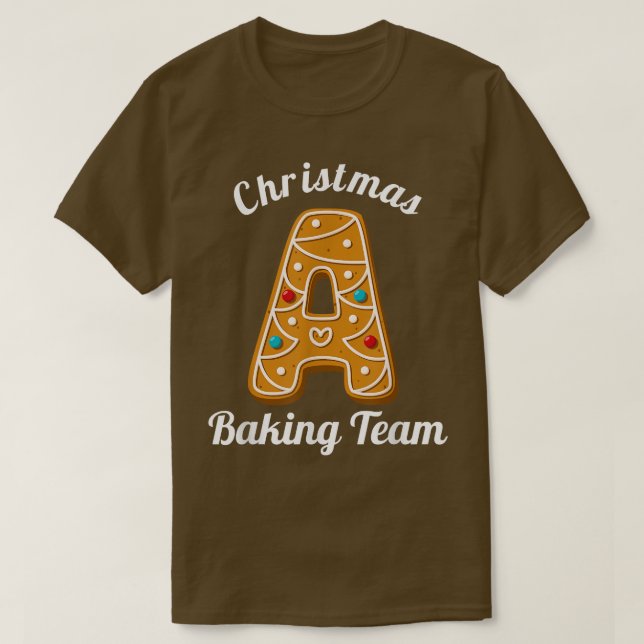 Christmas Baking Team Letter A Holiday Matching Fa T-Shirt (Design Front)