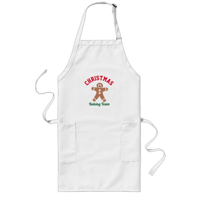 Christmas Baking Team Long Apron (Front)
