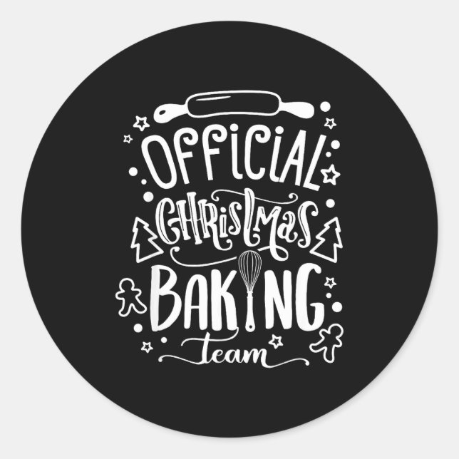Christmas Baking Team Xmas Woman Kid Gift  Classic Round Sticker (Front)