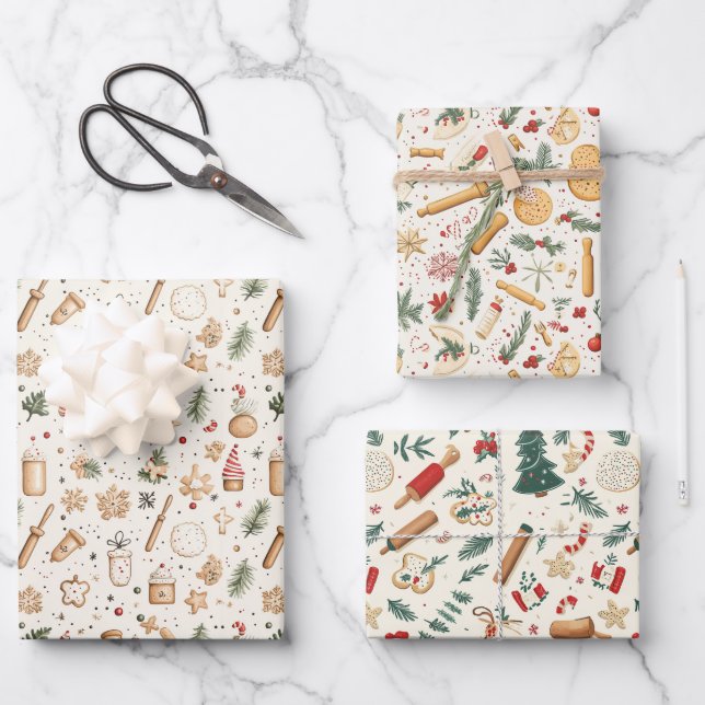 Christmas Baking  Wrapping Paper Sheet (Front)