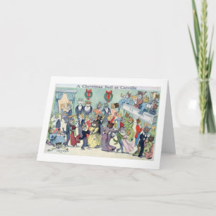 Christmas Ball at Catville, Louis Wain Holiday Card
