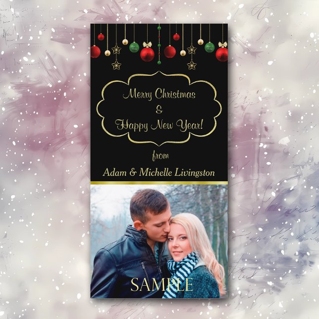 Christmas Ball Black Gold Frame Template (Creator Uploaded)