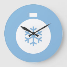 Christmas Ball Blue Large Clock