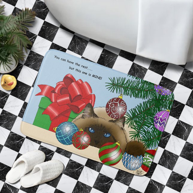 Christmas Ball Cat Bath Mat (Creator Uploaded)