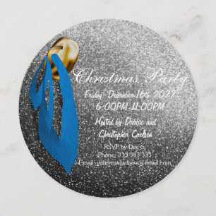 Christmas Ball Holiday Party Silver Invitation