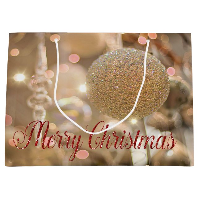 Christmas Ball,Ornament, Holiday,Merry Christmas Large Gift Bag (Front)