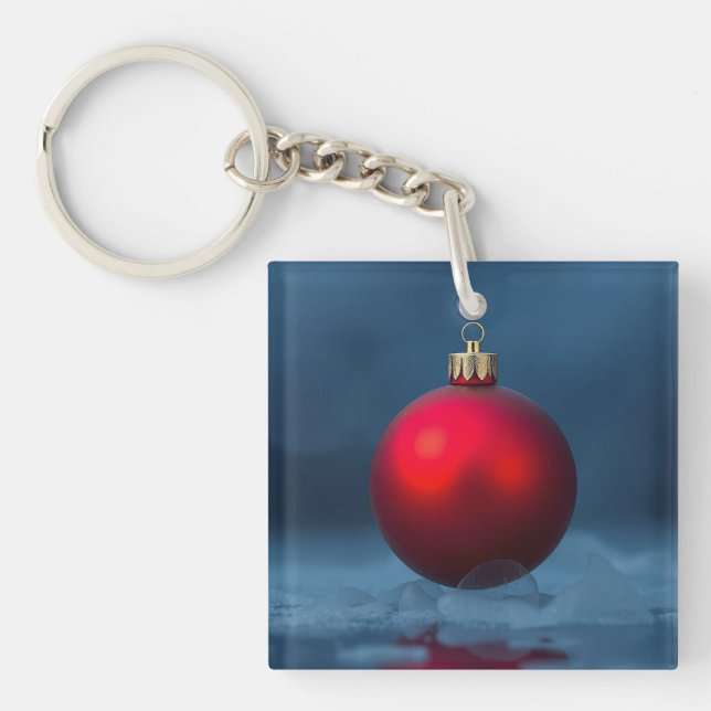Christmas Ball Ornament Key Ring (Front)