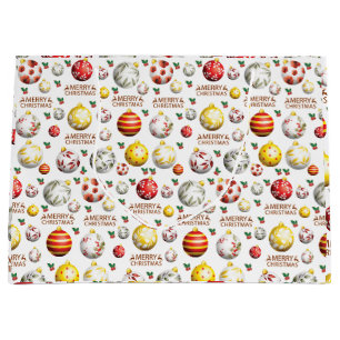 Christmas-Ball-Ornament Pattern Large Gift Bag
