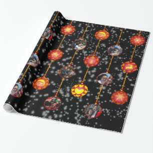 Christmas Ball Ornaments 6 Photos, Black Wrapping Paper