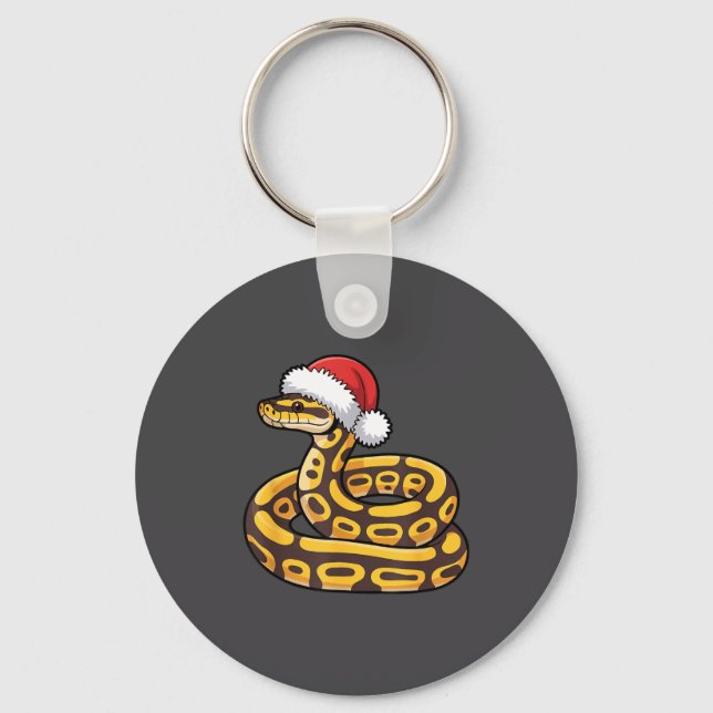 Christmas Ball Python Ugly Xmas Sweater Snake Love Key Ring (Front)