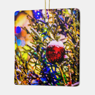 Christmas Ball Red Ceramic Tree Decoration