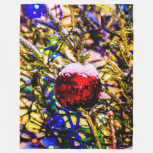 Christmas Ball Red Fleece Blanket