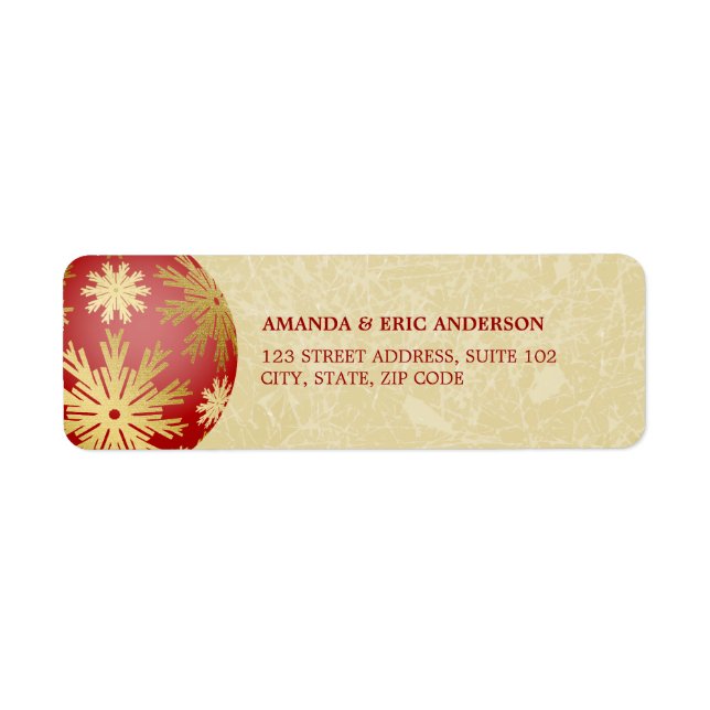 Christmas Ball Red Golden labels (Front)