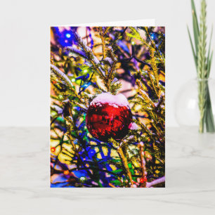 Christmas Ball Red Holiday Card