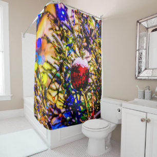 Christmas Ball Red Shower Curtain