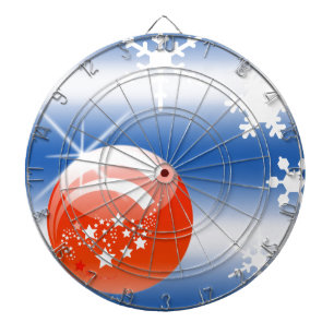 Christmas ball Snowflake blue white red Dartboard