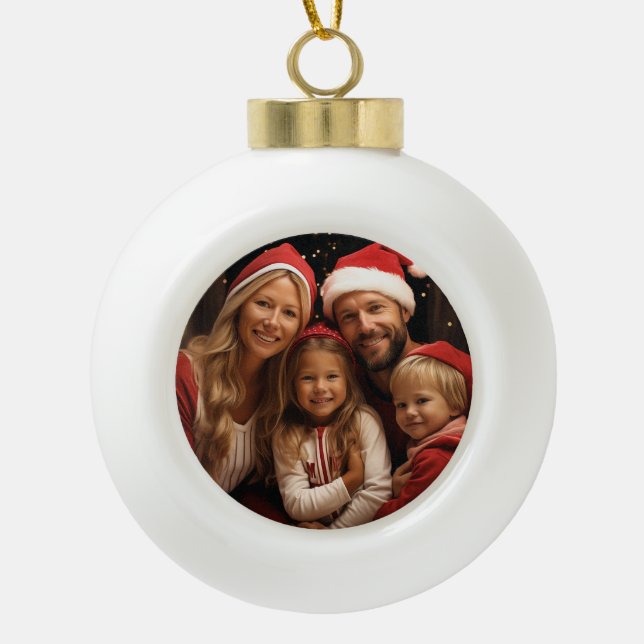 Christmas ball with photo ceramic ball christmas ornament (Front)