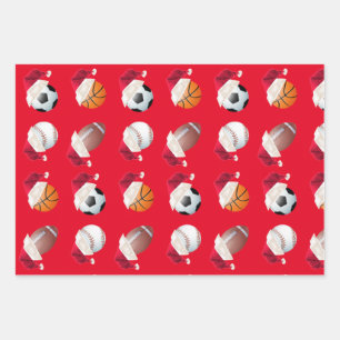 Christmas Baller Sports Funny Santa Holiday Wrapping Paper Sheet