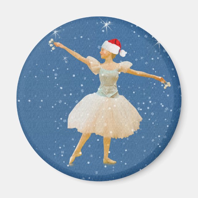Christmas Ballerina with Castanets Magnet (Front)