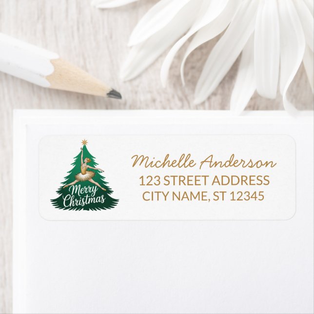 Christmas ballet Ballerina dancer Return Address  (Insitu)