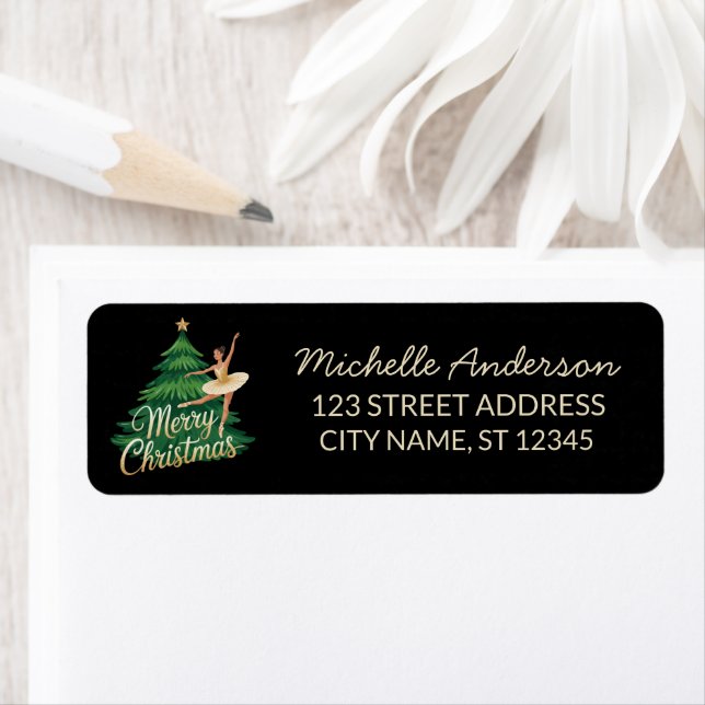 Christmas ballet Ballerina dancer Return Address  (Insitu)