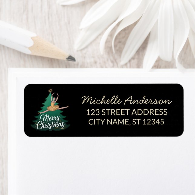 Christmas ballet Ballerina dancer Return Address  (Insitu)