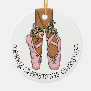 Christmas Ballet Slippers Personalised Ceramic Or Ceramic Tree Decoration