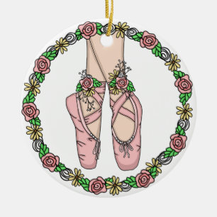 Christmas Ballet Slippers Personalized  Ceramic Tree Decoration