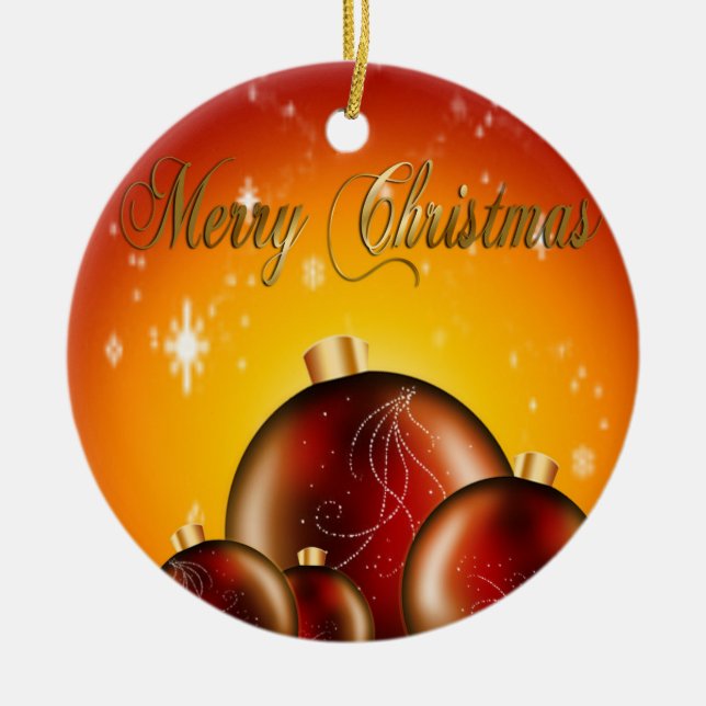 Christmas Balls Ceramic Tree Decoration (Front)