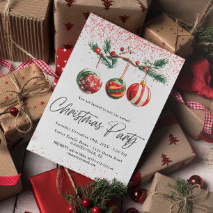 Christmas Balls Christmas Party Invitation