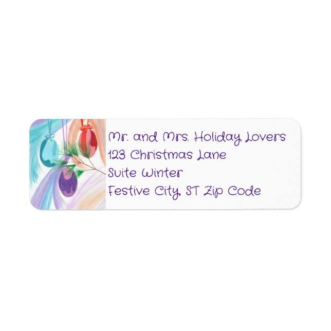 Christmas Balls Custom Address Labels (Front)