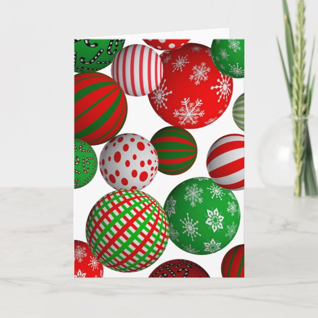 Christmas Balls Holiday Card (Front)