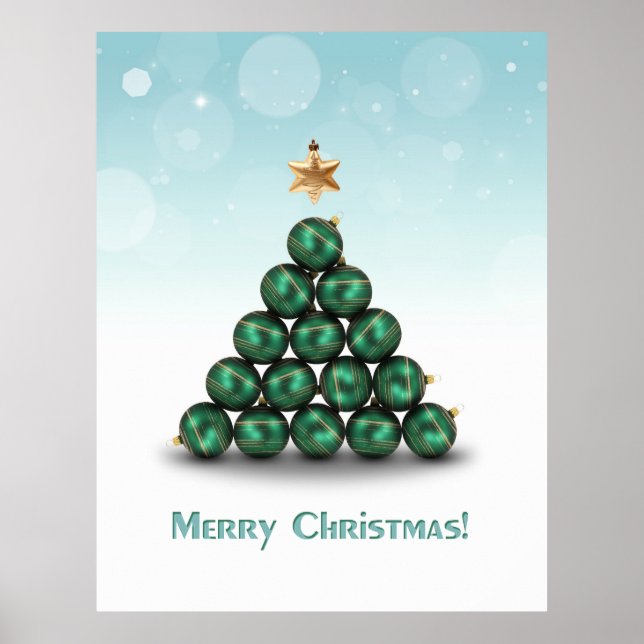 Christmas Balls in Tree Shape Poster (Front)