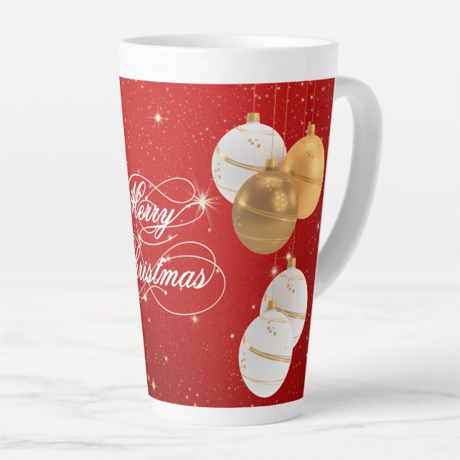 Christmas Balls Latte Mug (Right Angle)