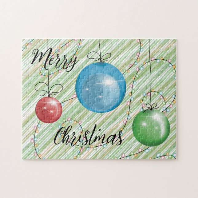 Christmas Balls Lights Holiday Decoration Gifts Jigsaw Puzzle (Horizontal)