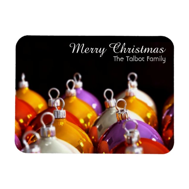 Christmas' Balls Personalised Christmas Magnet (Horizontal)
