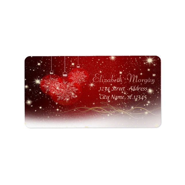 Christmas balls, Red Holiday Label (Front)