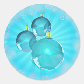 CHRISTMAS BALLS & RIBBON by SHARON SHARPE Classic Round Sticker