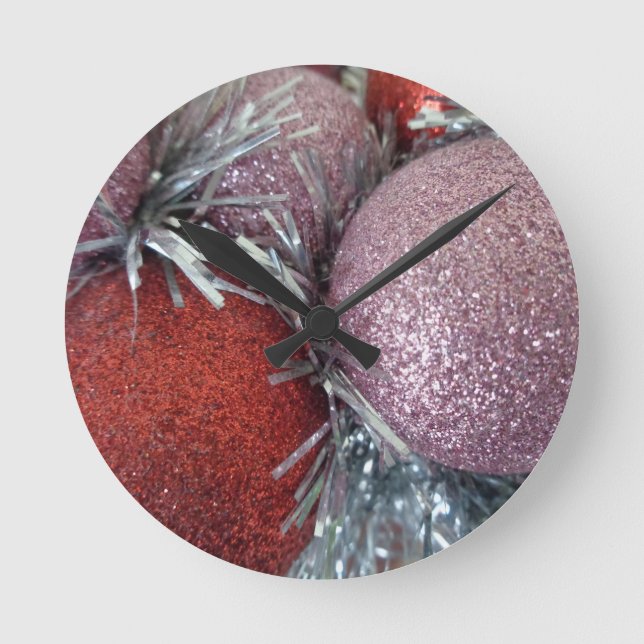 Christmas Balls Round Clock (Front)