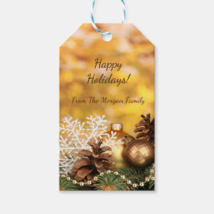 Christmas Balls Snowflake Pine Cones Gift Tags
