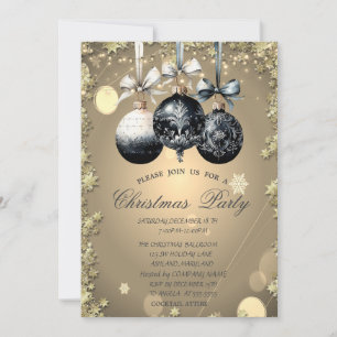 Christmas Balls,Stars Christmas Company Party Invitation