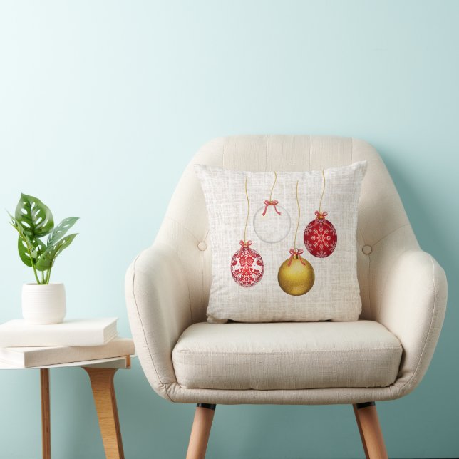Christmas Balls Throw Pillows (Chair)