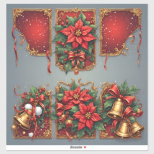 Christmas Banners Featuring Poinsettias
