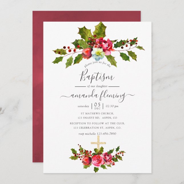 Christmas Baptism Invitation (Front/Back)