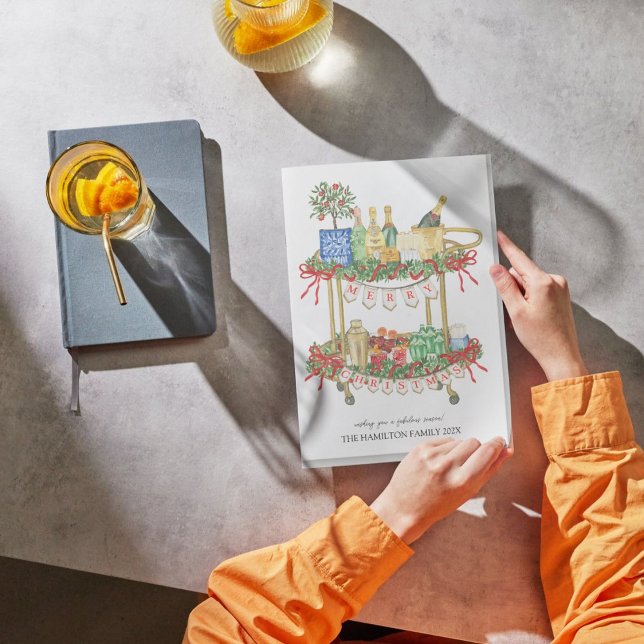 Christmas Bar Cart Photo  Holiday Card (Creator Uploaded)